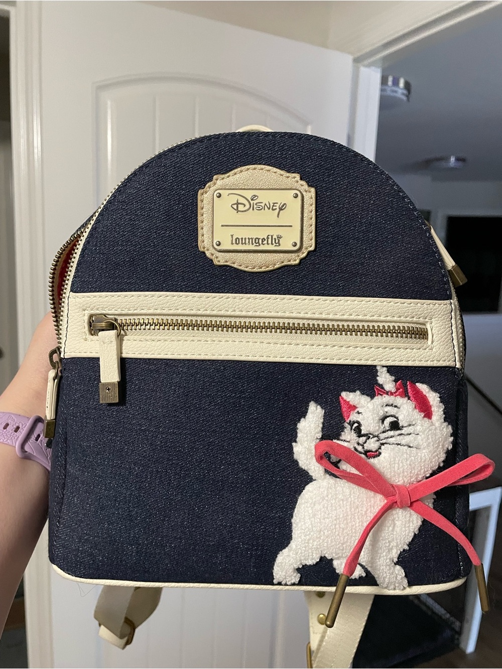 Loungefly Marie Navy Denim Backpack